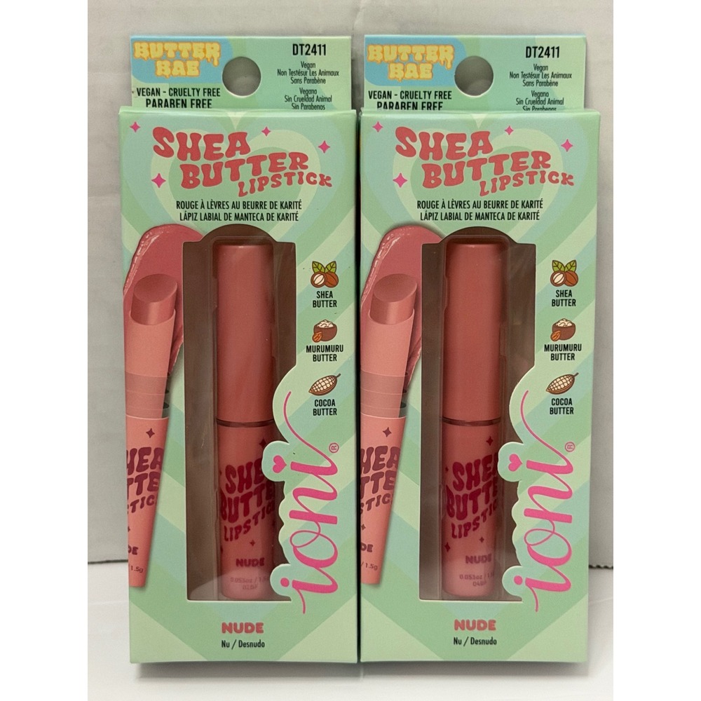 Ioni Butter Bae Shea Butter Lipstick Nude DT2411 Vegan Hydrating 2 Pack